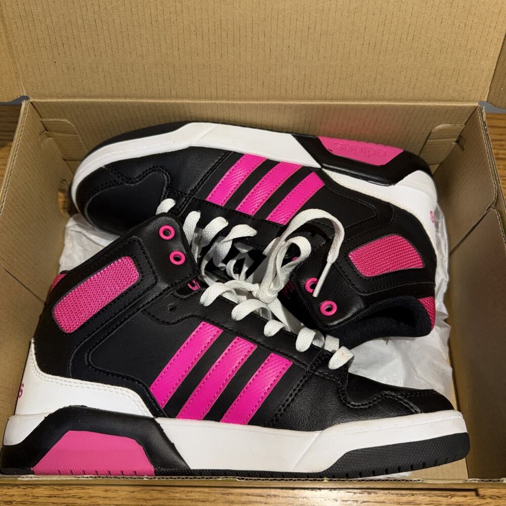 Adidas NEO Women’s High Top Sneakers Black Pink White Size US 5
